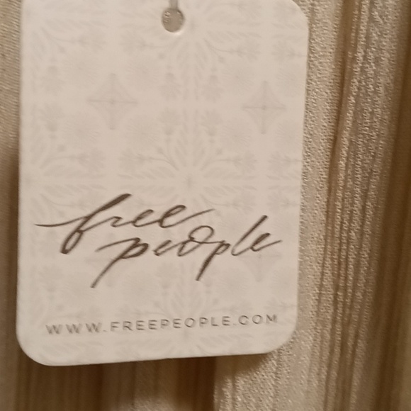 FINAL PRICE NWT Free People neutral crinkled pants/jumpsuit elastic banded waist - Picture 8 of 9